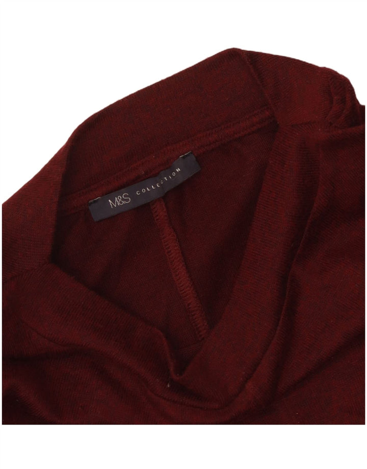 MARKS & SPENCER Camicetta da donna con maniche a 3/4 UK 12 Borgogna medio chiazzato