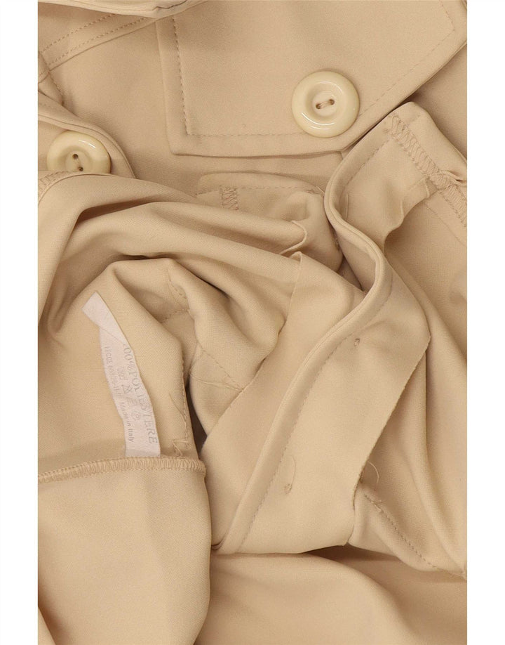 Giacca blazer vintage da donna a 6 bottoni UK 12 Poliestere beige medio