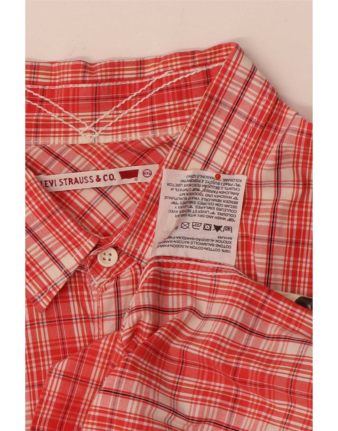 Camicia a maniche corte Denizen da uomo Levi's 2XL in cotone a quadri rossi