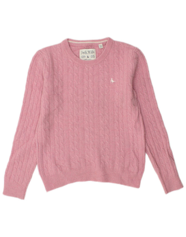 Maglione maglione girocollo da donna Jack Wills UK 10 piccolo rosa