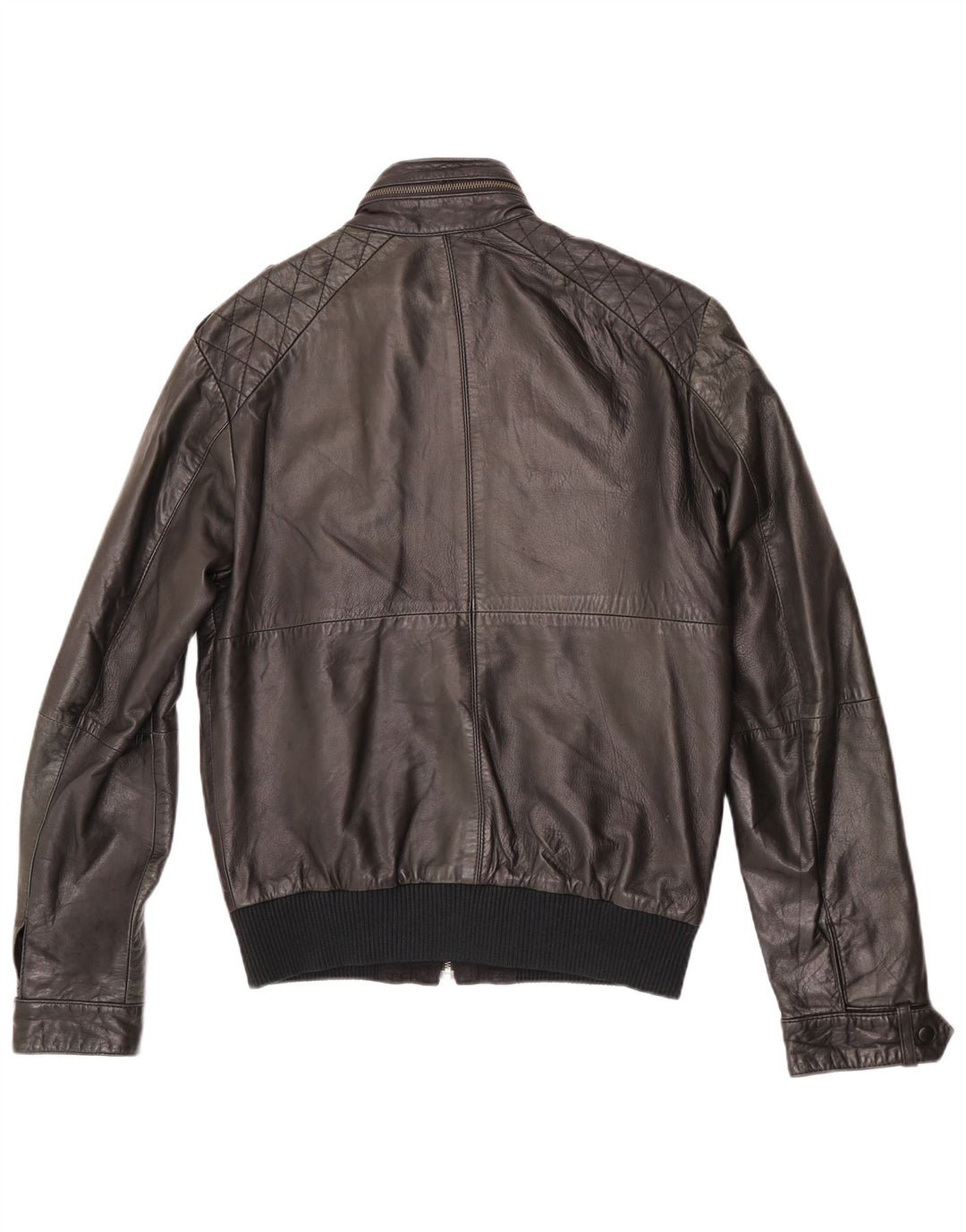 Giacca in pelle da uomo ZARA UK 38 pelle nera media