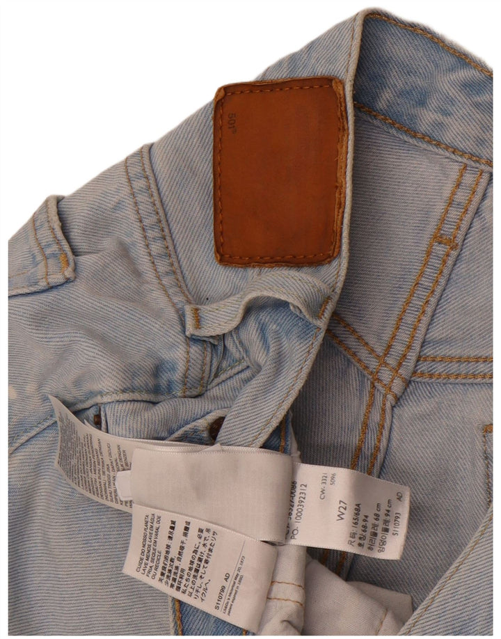 Pantaloncini di jeans Levi's 501 da donna W27 piccoli in cotone blu