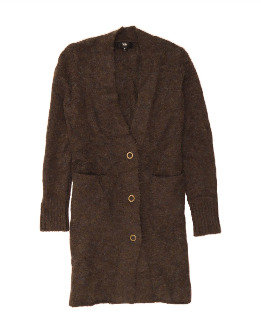 MOSSIMO Womens Longline Cardigan Sweater UK 10 Small Brown Acrylic Vintage Mossimo and Second-Hand Mossimo from Messina Hembry 