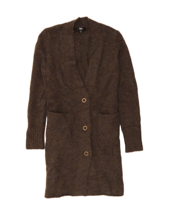 MOSSIMO Womens Longline Cardigan Sweater UK 10 Small Brown Acrylic Vintage Mossimo and Second-Hand Mossimo from Messina Hembry 