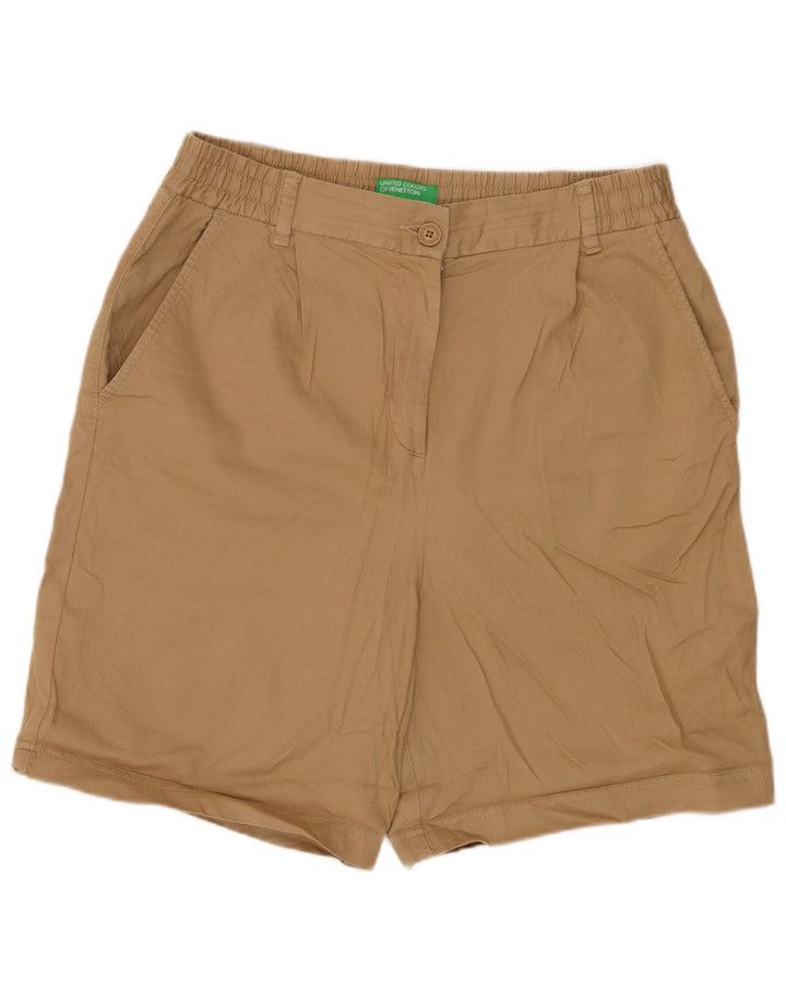 Pantaloncini chino da donna Benetton UK 12 medi W30 cotone beige