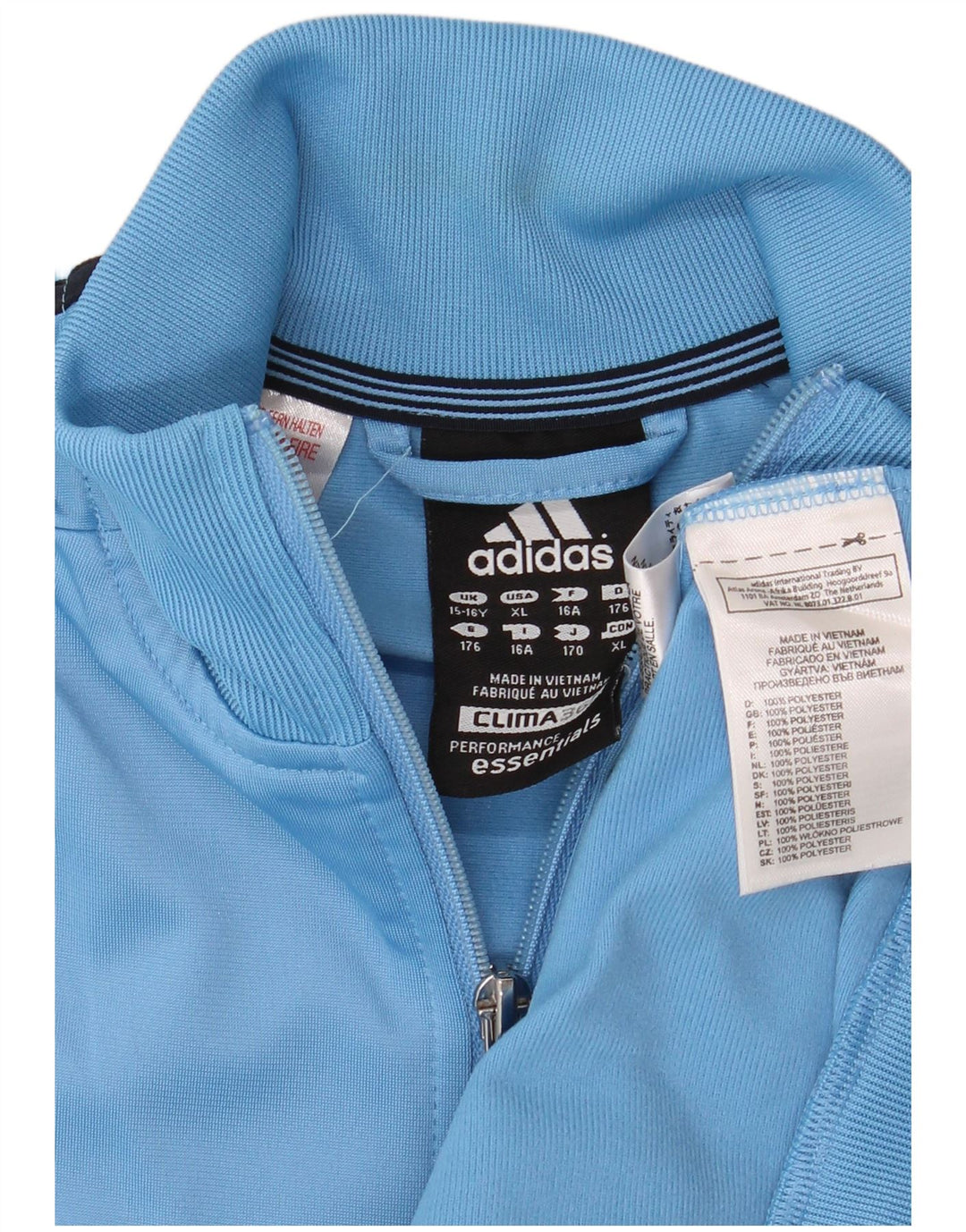 Giacca da tuta ADIDAS da ragazzo Clima 365 15-16 anni in poliestere blu