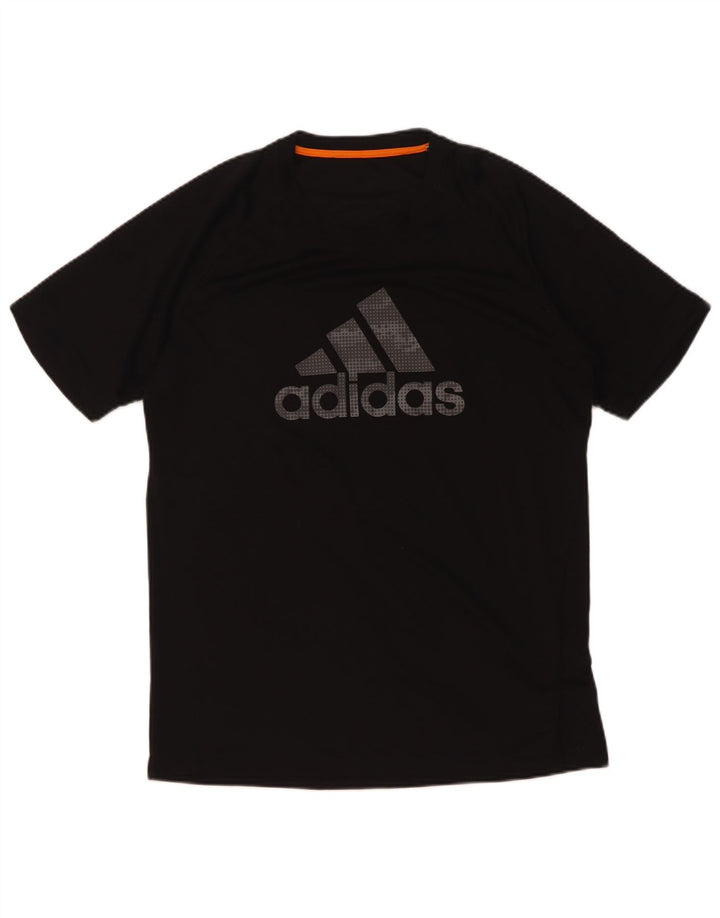 T-shirt grafica da uomo Adidas Top in poliestere nero medio