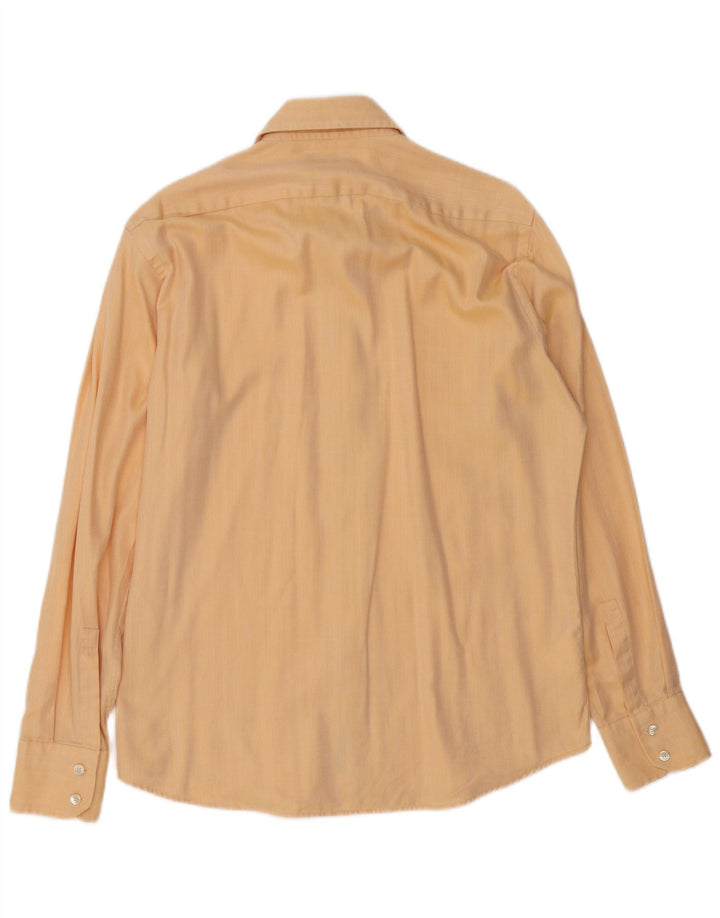 Camicia da uomo HUGO BOSS taglia 41 16 grande cotone a spina di pesce beige