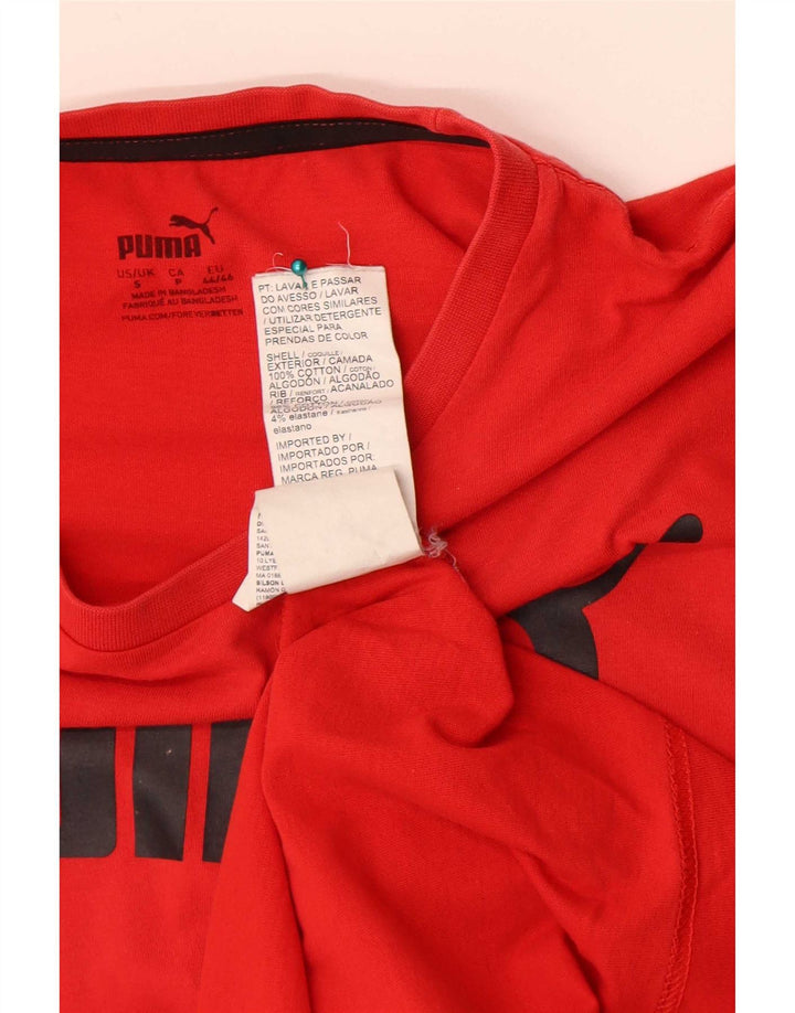 T-shirt grafica da uomo Puma Top Small in cotone rosso