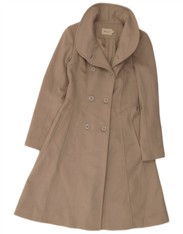 Cappotto doppiopetto da donna Reiss UK 6 XS Beige Lana vergine