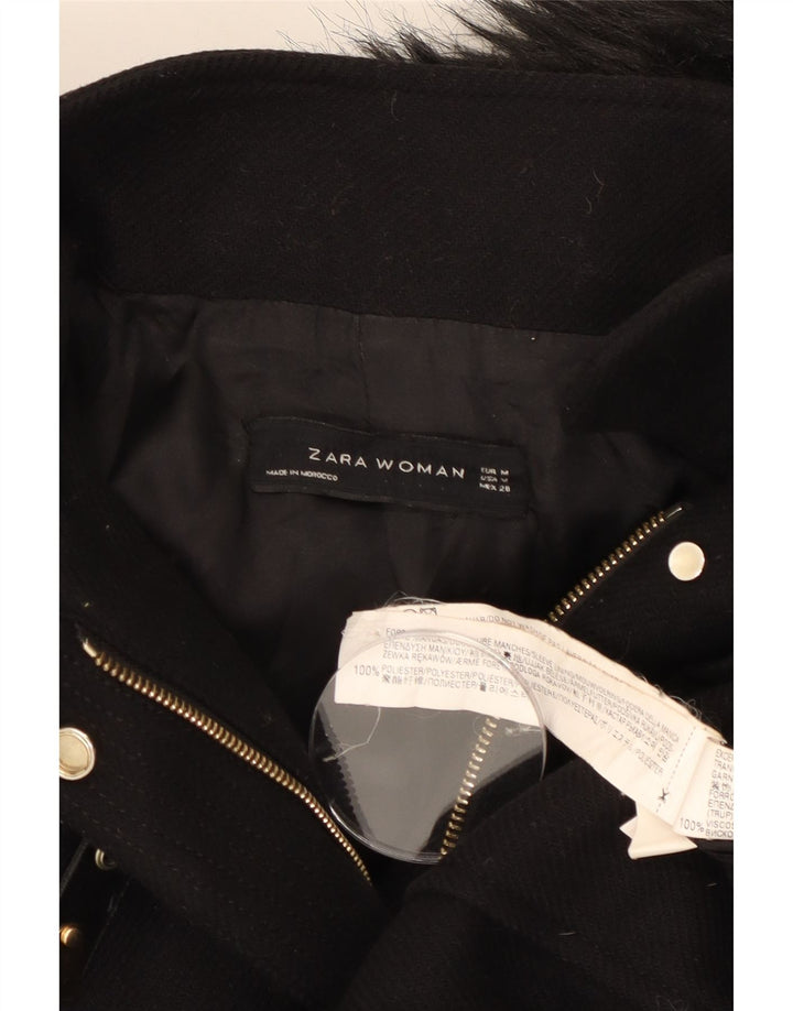 Giubbotto bomber con cappuccio da donna Zara UK 14 poliestere nero medio