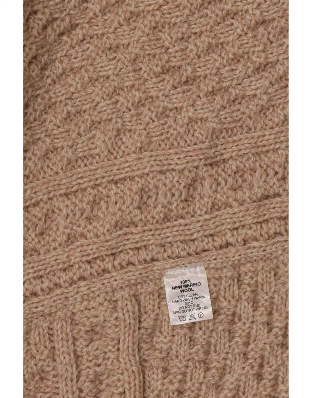 Maglione poncho da donna Aran taglia unica beige