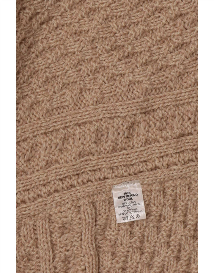 Maglione poncho da donna Aran taglia unica beige