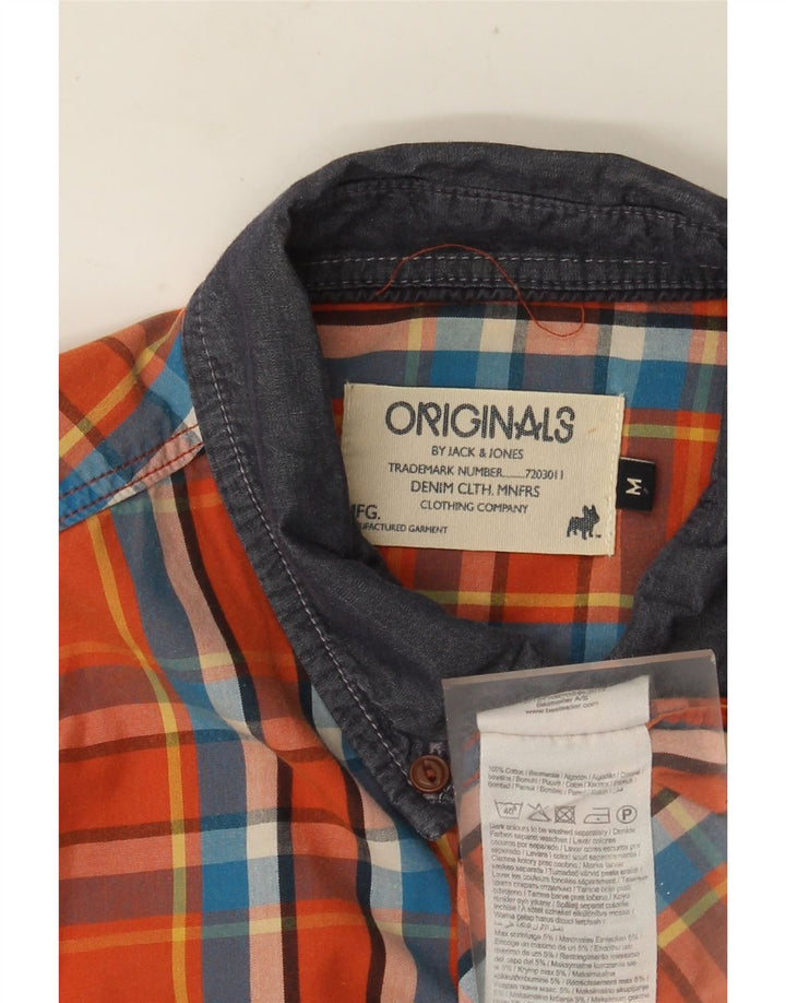 JACK & JONES Camicia da uomo in cotone a quadri arancione medio