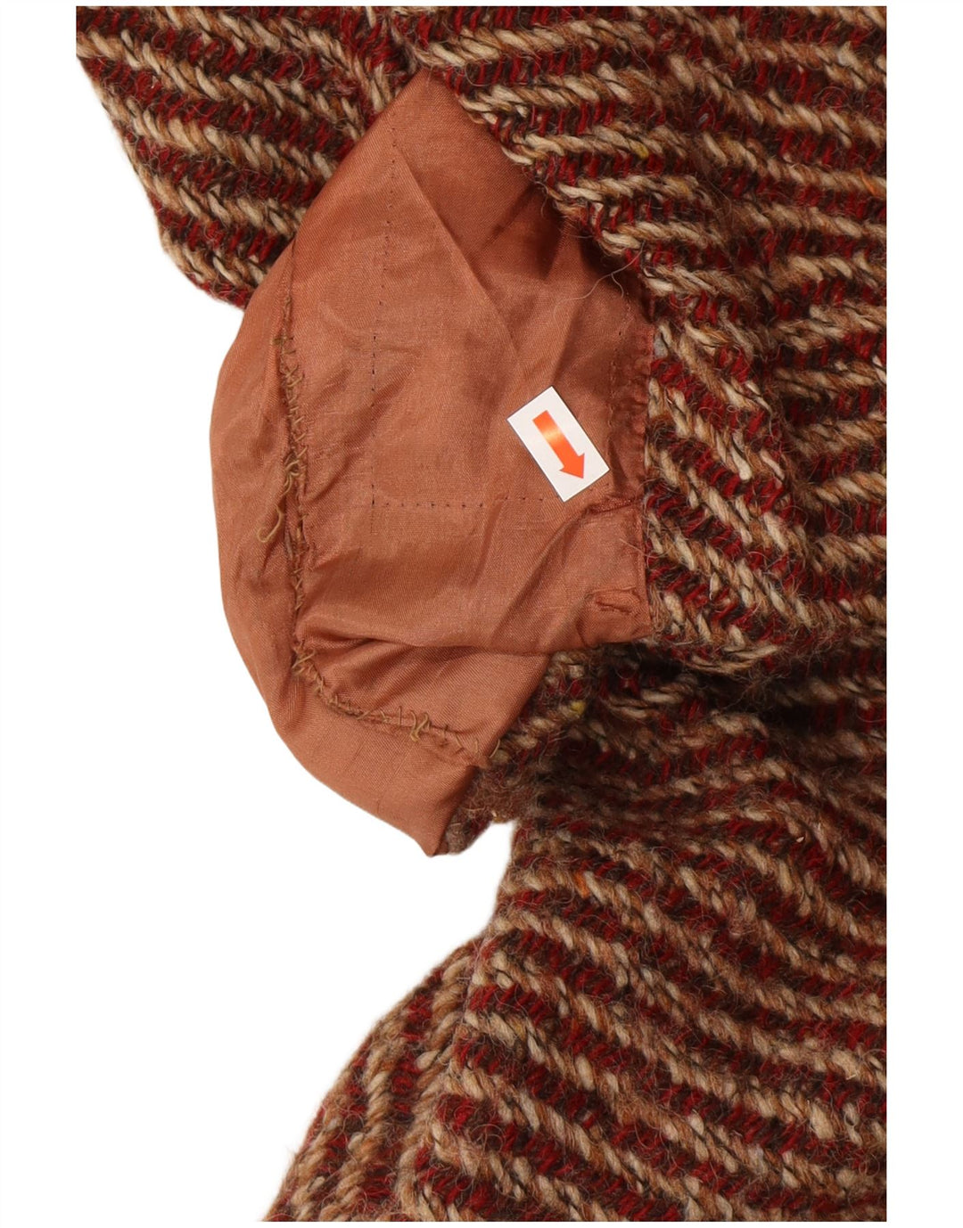 Soprabito da donna AQUASCUTUM UK 12 Classico in lana vergine screziata rossa media