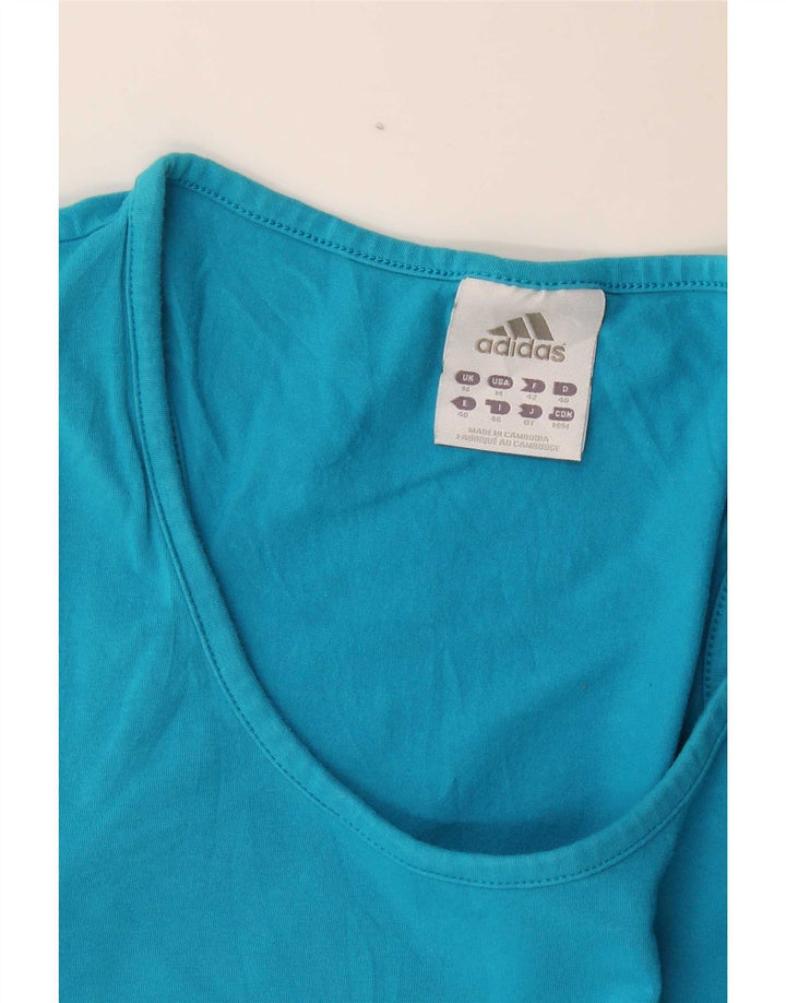 Canottiera grafica da donna Adidas UK 14 blu medio