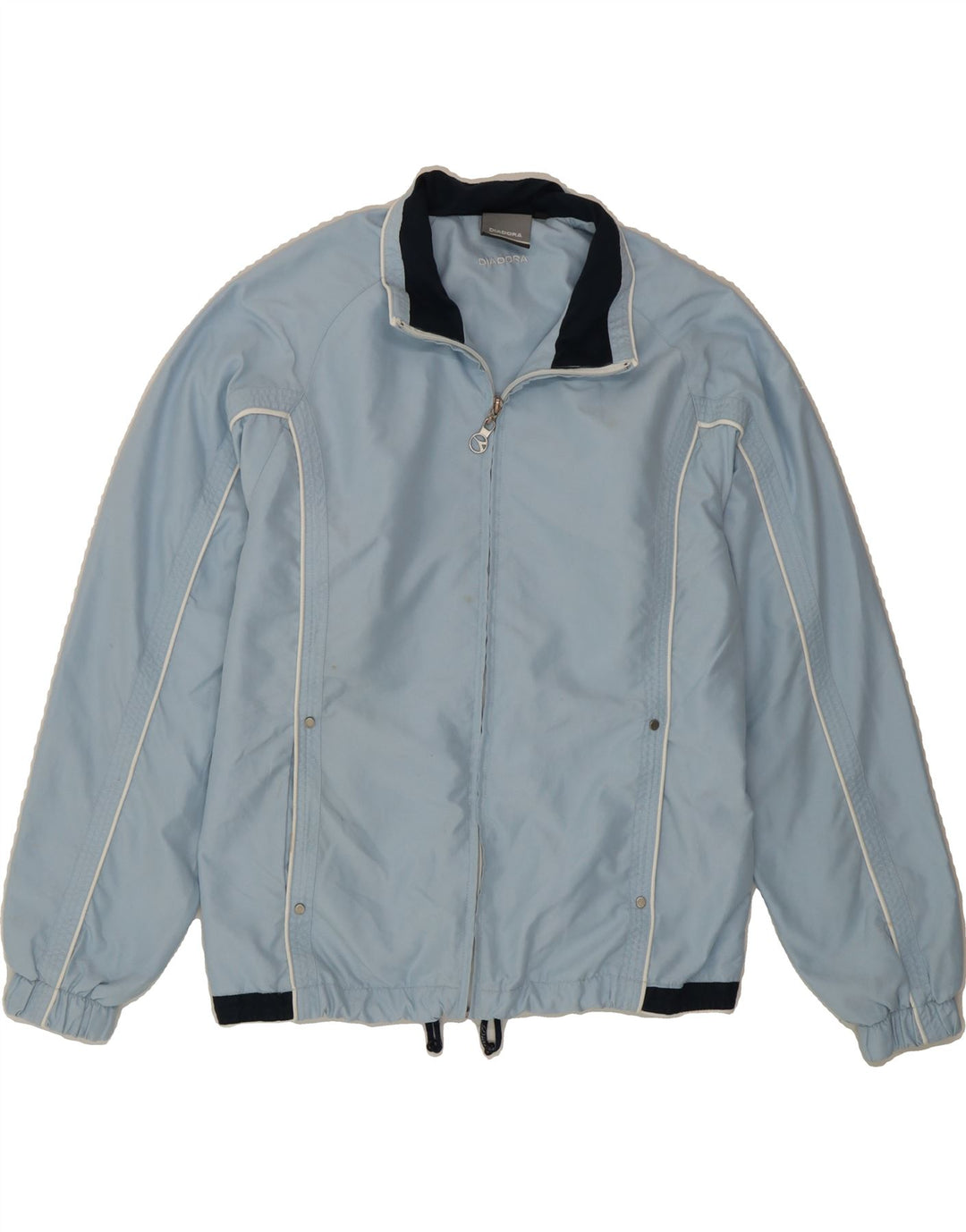 DIADORA Womens Oversized Tracksuit Top Jacket UK 10 Small Blue Polyester Vintage Diadora and Second-Hand Diadora from Messina Hembry 