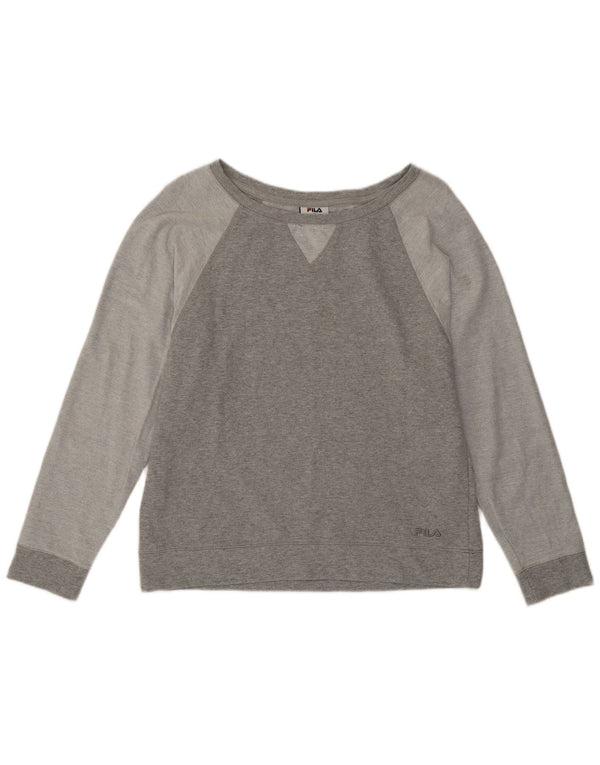 Felpa da donna Fila Jumper UK 12 Colorblock grigio medio