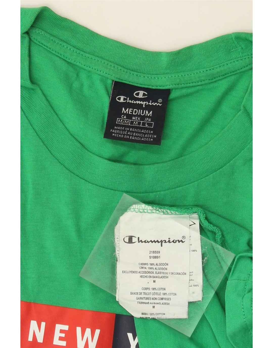 T-shirt grafica da uomo Champion Top in cotone verde medio