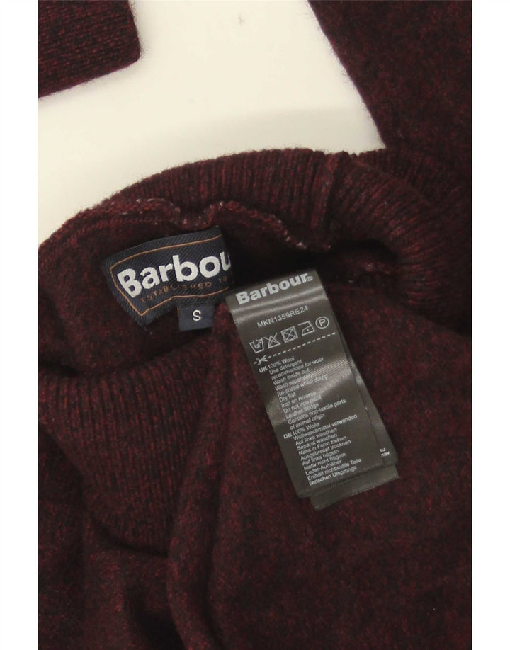 Maglione maglione collo alto da donna Barbour UK 10 piccolo lana marrone