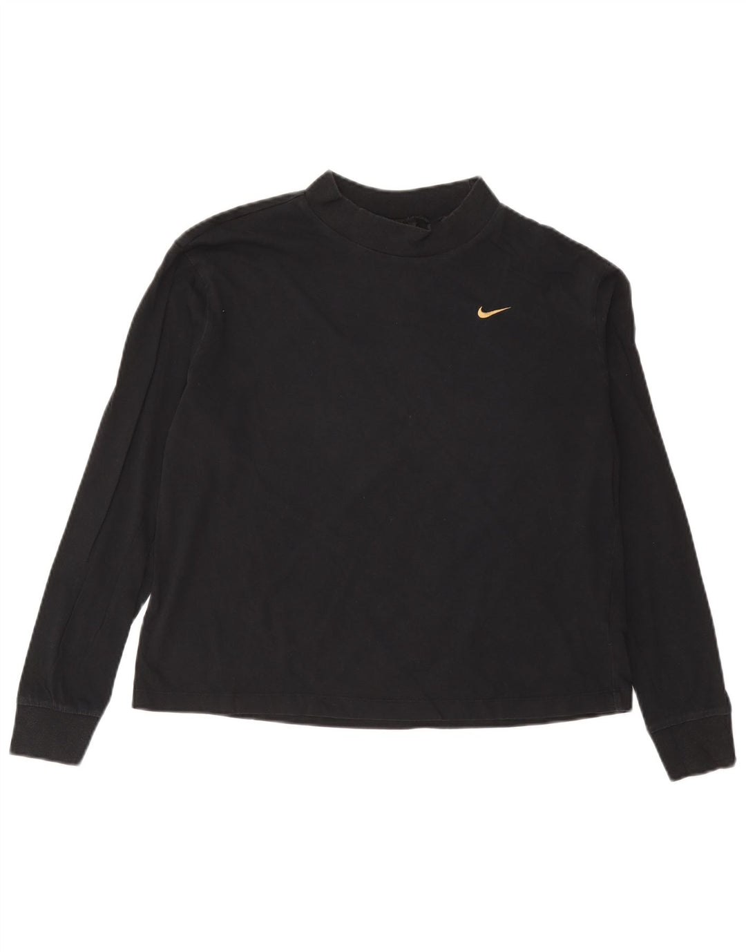 Top Nike da donna a manica lunga UK 10 Small in cotone nero