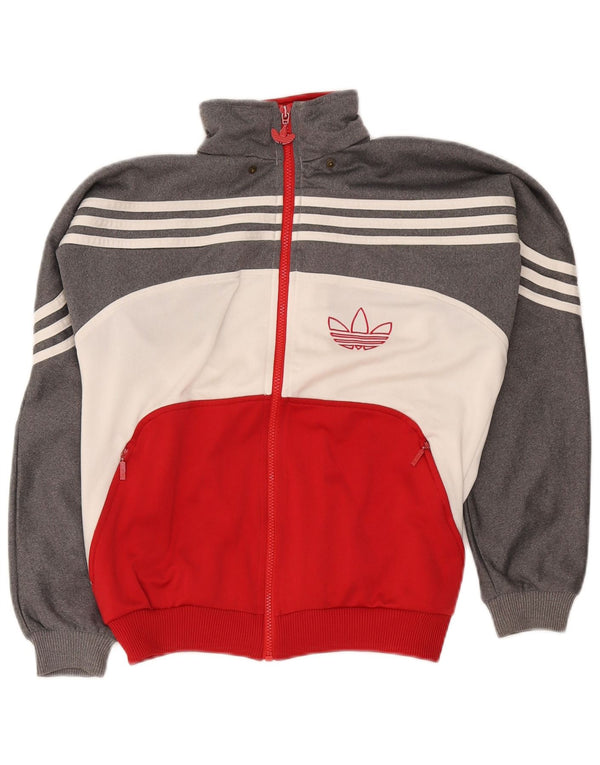 Giacca da tuta da ragazzo Adidas 13-14 anni in poliestere color block grigio
