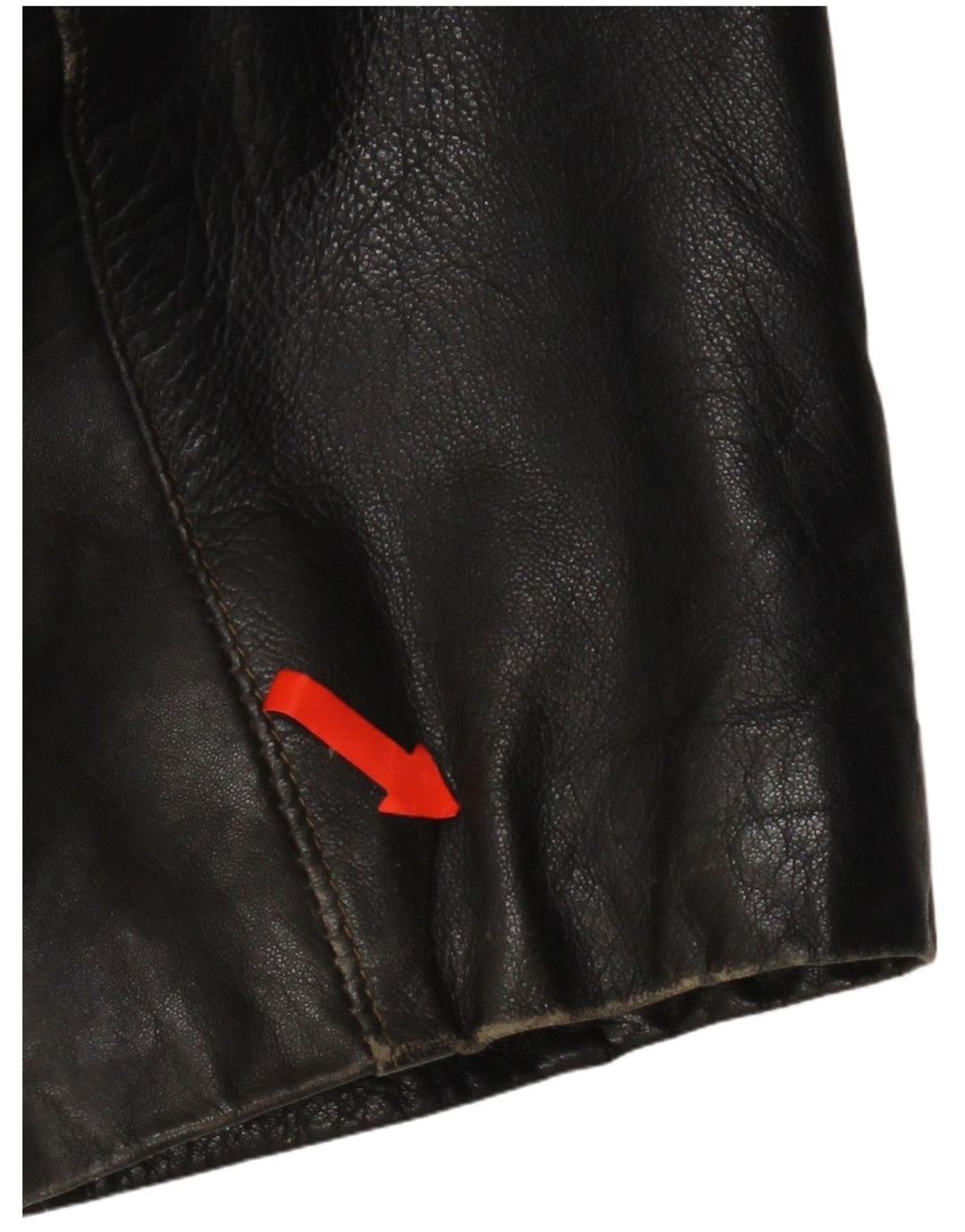 Giacca in pelle vintage da donna UK 16 grande in pelle nera