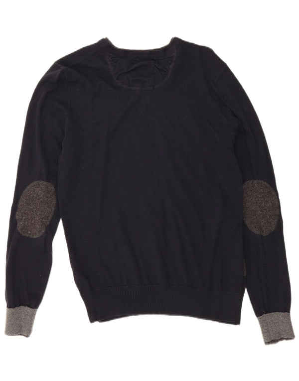 Maglione Zara da uomo con scollo a V in cotone geometrico nero medio