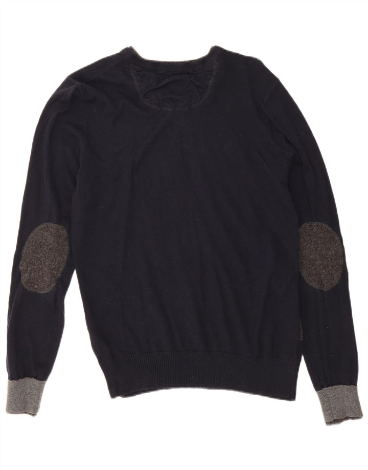 Maglione Zara da uomo con scollo a V in cotone geometrico nero medio