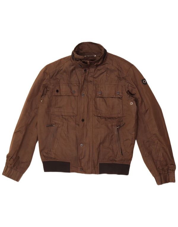 Giubbotto bomber da uomo Zara UK 40 grande poliestere marrone