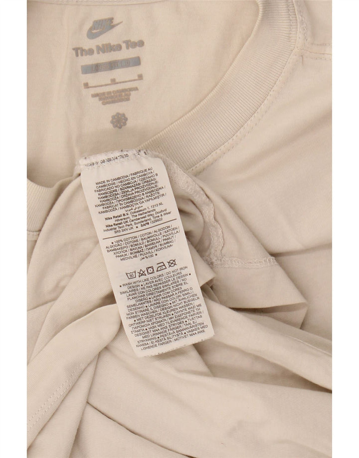T-shirt da uomo Nike Loose Fit, top in cotone bianco sporco medio