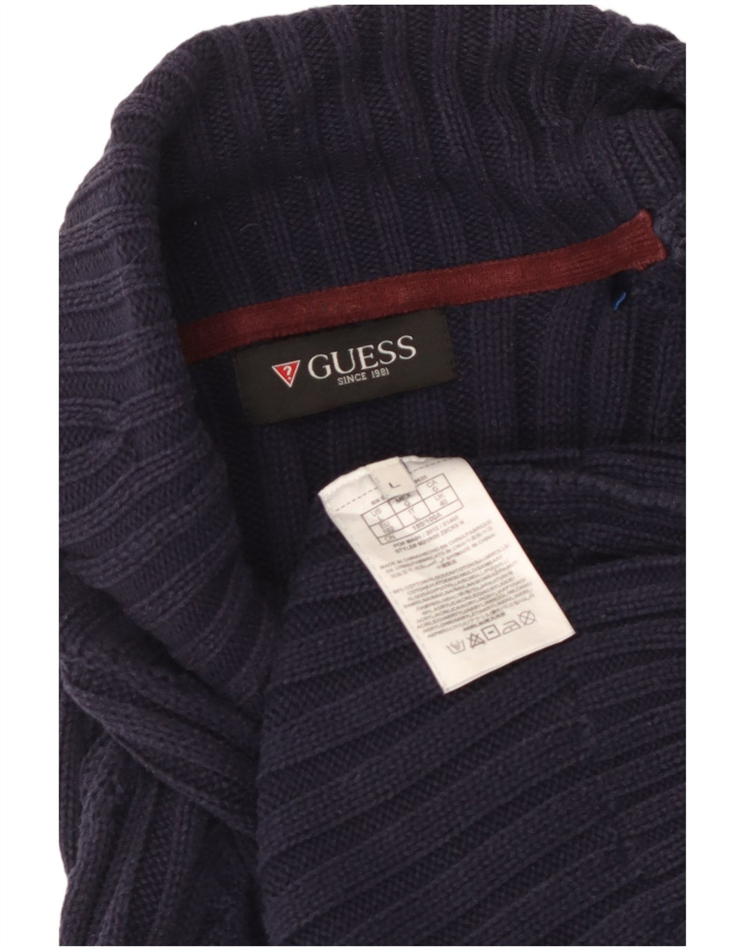 Maglione cardigan da donna GUESS UK 14 grande cotone blu navy