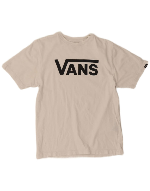 T-shirt grafica da bambino Vans Classic Fit 12-13 anni, taglia grande, in cotone bianco