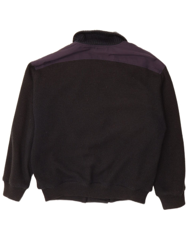Maglione cardigan doppiopetto vintage da uomo IT 48 blu navy medio