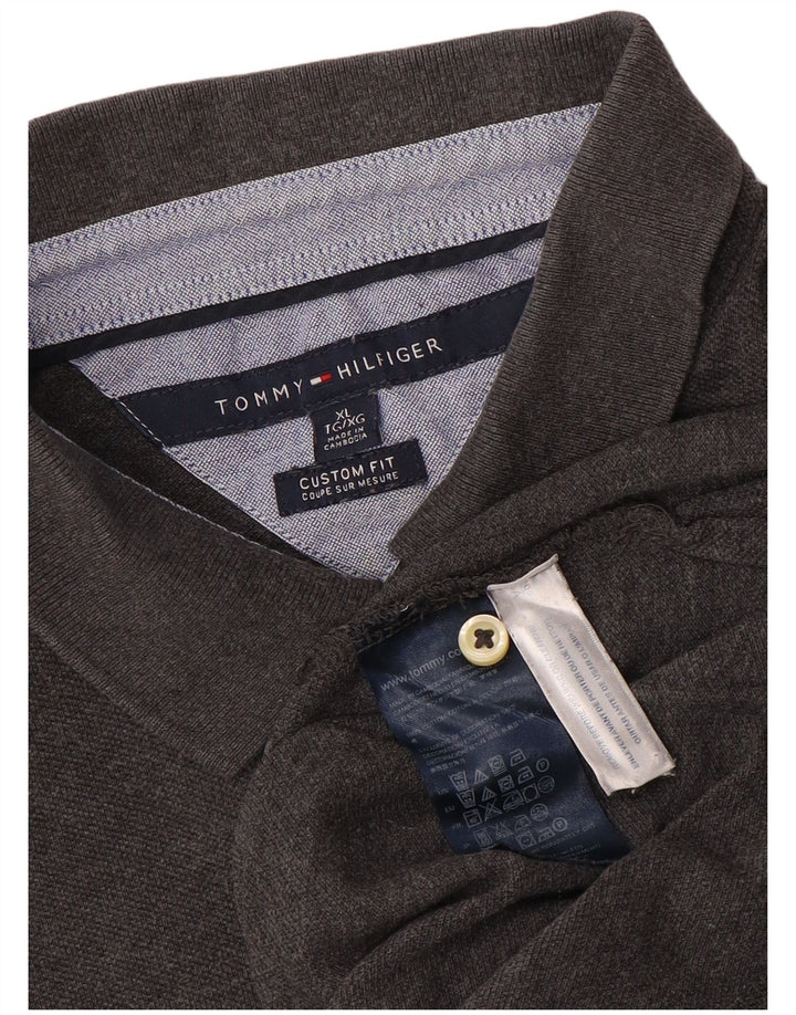 Polo da uomo su misura Tommy Hilfiger XL in cotone grigio