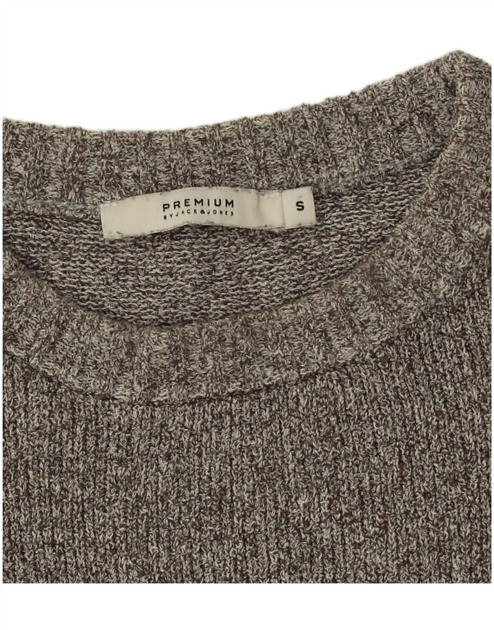Maglione maglione girocollo da uomo Jack & Jones piccolo cotone grigio