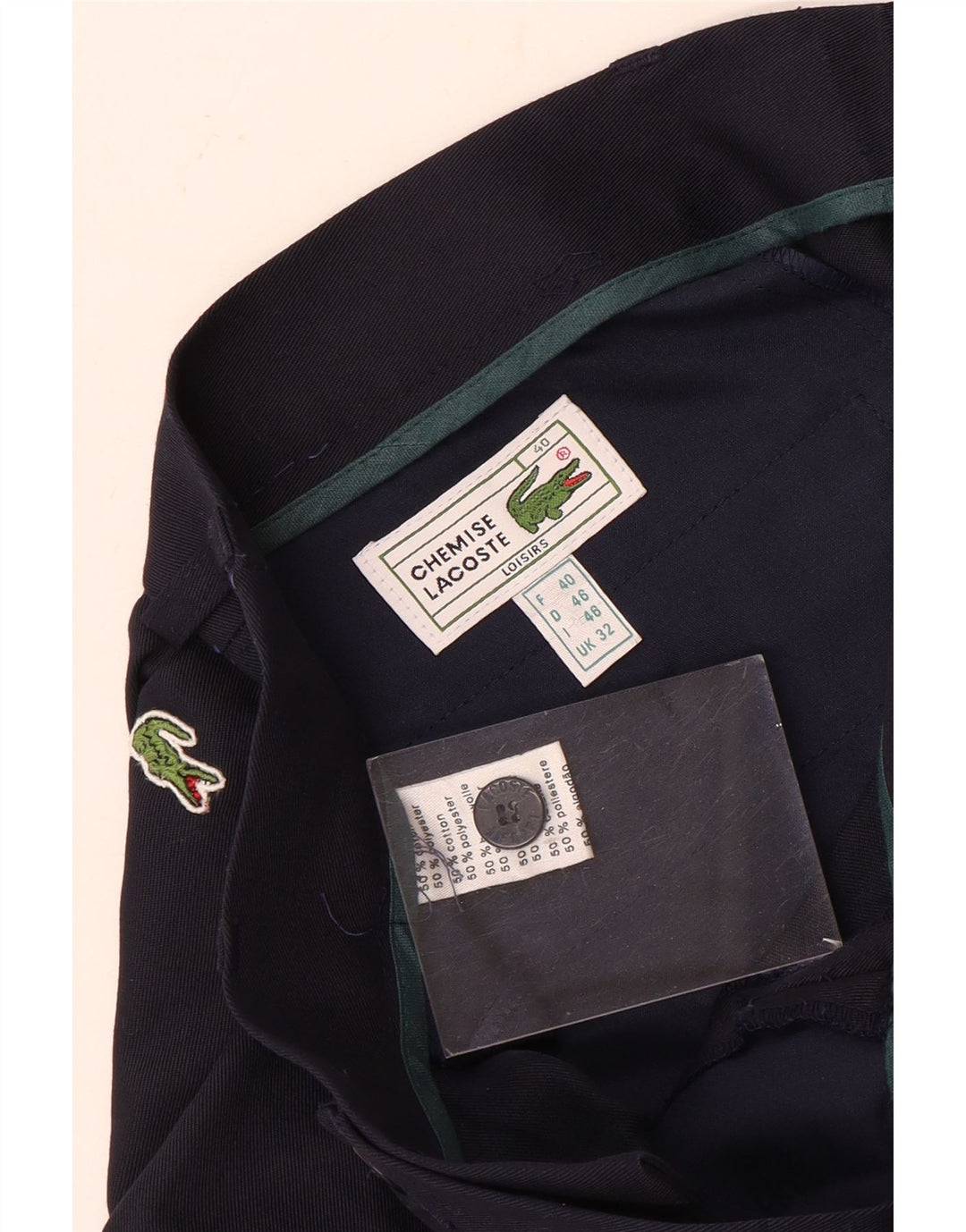 Pantaloncini chino con pegging da uomo Lacoste taglia 40 media W32 cotone blu navy