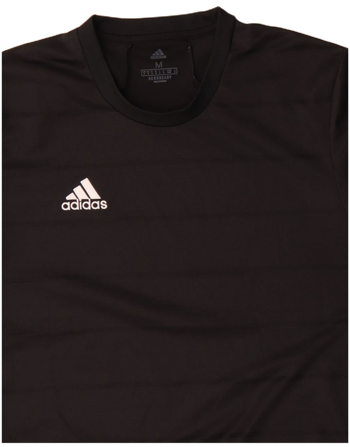 T-shirt Adidas Aeroready da uomo Top medio poliestere gessato nero
