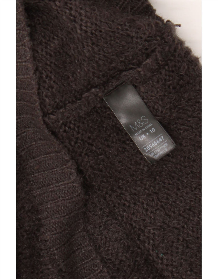 Maglione maglione oversize con scollo a barca da donna Marks & Spencer UK 10 piccolo marrone