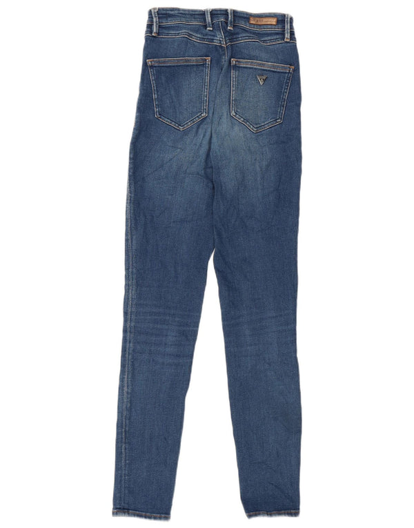 Jeans skinny da donna a vita alta Guess W25 L29 cotone blu