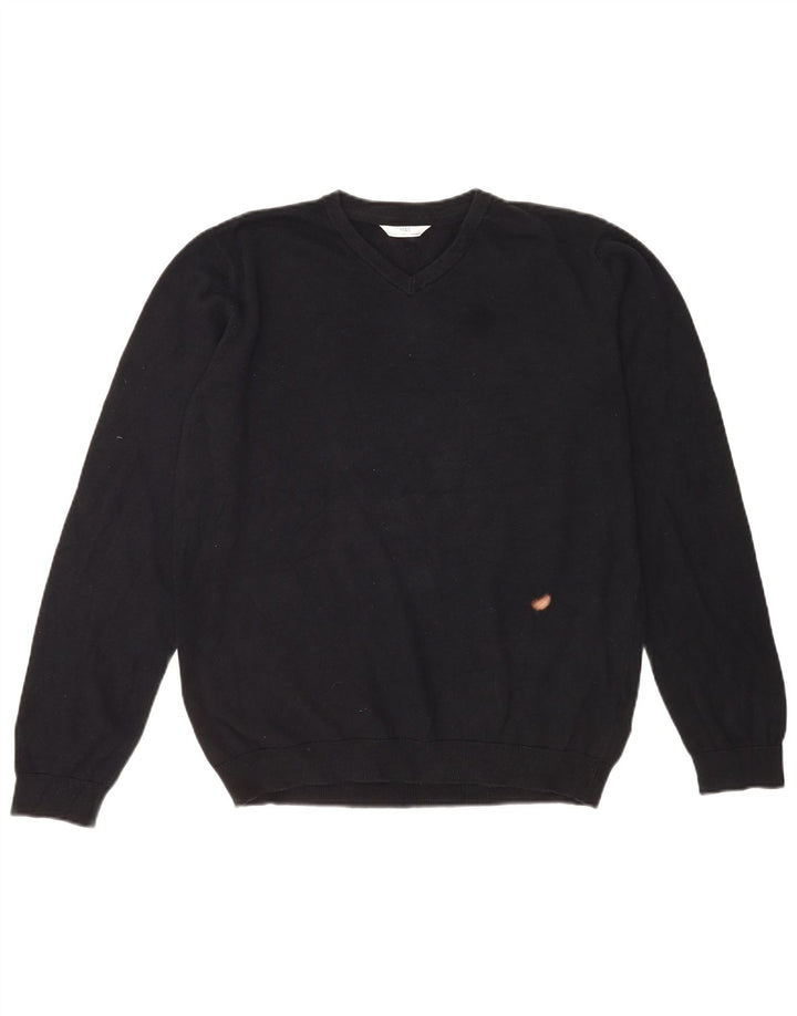 Maglione Marks & Spencer da ragazzo con scollo a V 15-16 anni in cotone nero
