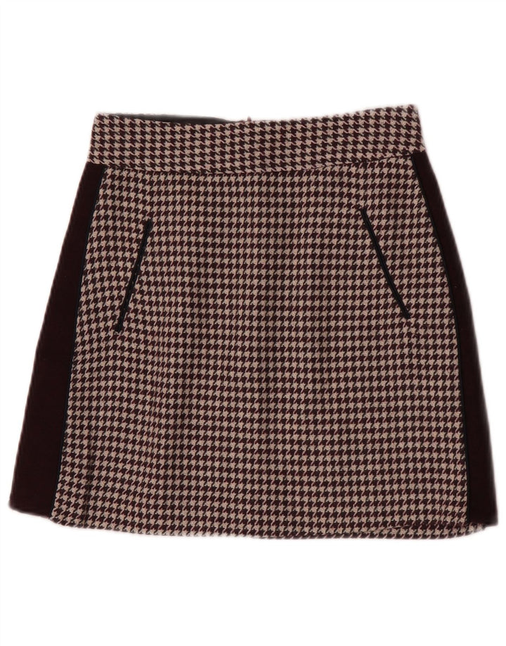 Minigonna Zara da donna XS W24 pied de poule bordeaux