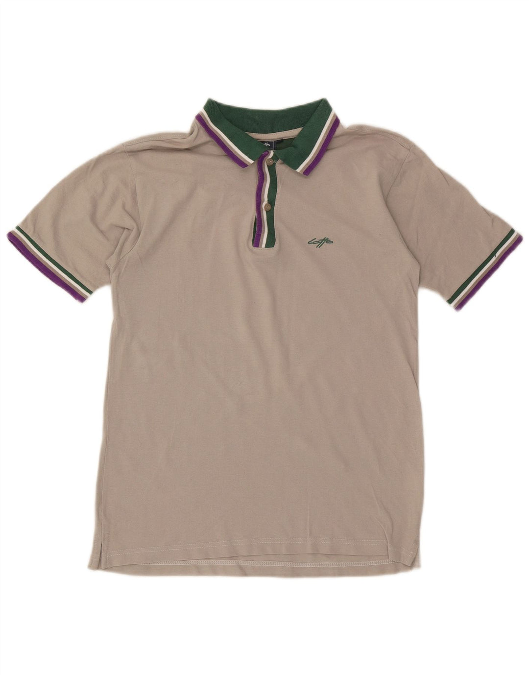 Polo da uomo Lotto in cotone grigio medio