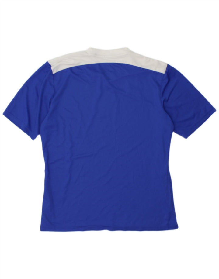 T-shirt Adidas Climalite da uomo Top in poliestere color block blu medio