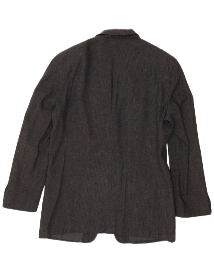 Giacca Blazer da Uomo a 3 Bottoni Armani Collezioni IT 50 Lino Grigio Medio