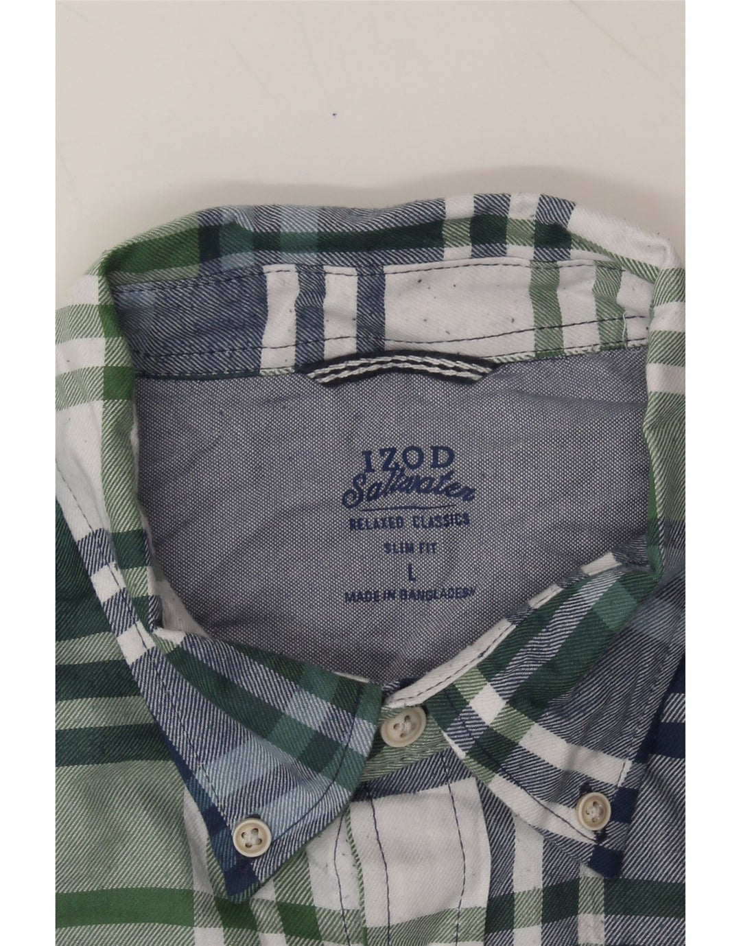 IZOD Mens Shirt Large Blue Check Polyester Vintage Izod and Second-Hand Izod from Messina Hembry 