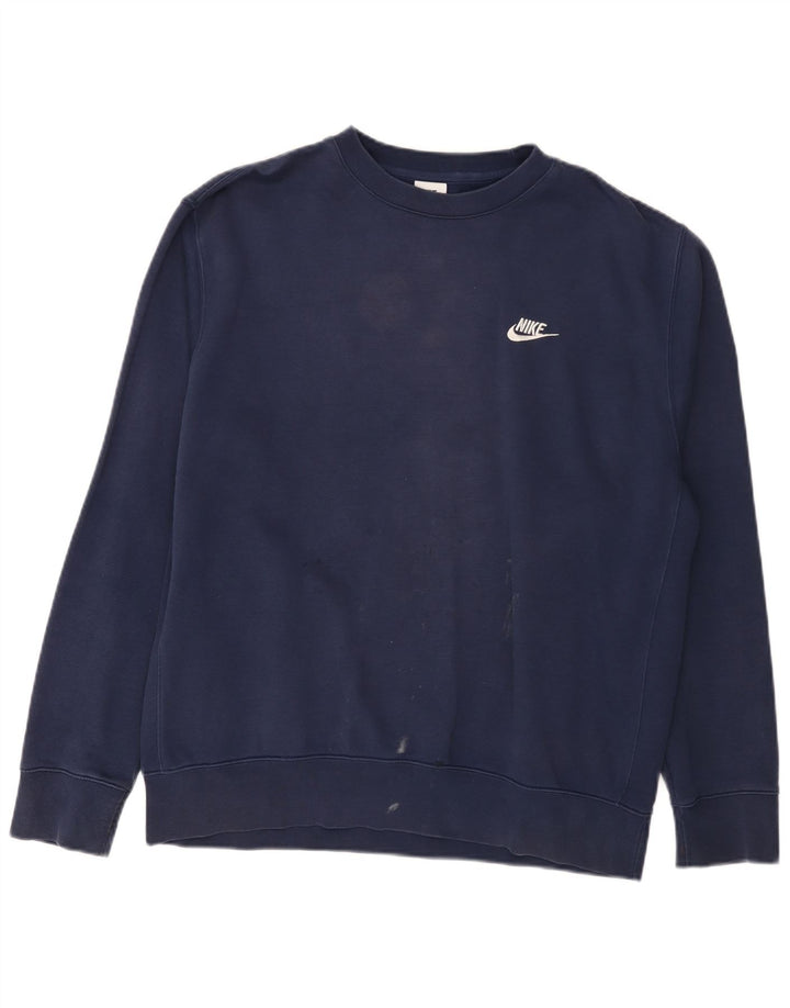 Felpa da uomo Nike Maglione grande in cotone blu navy