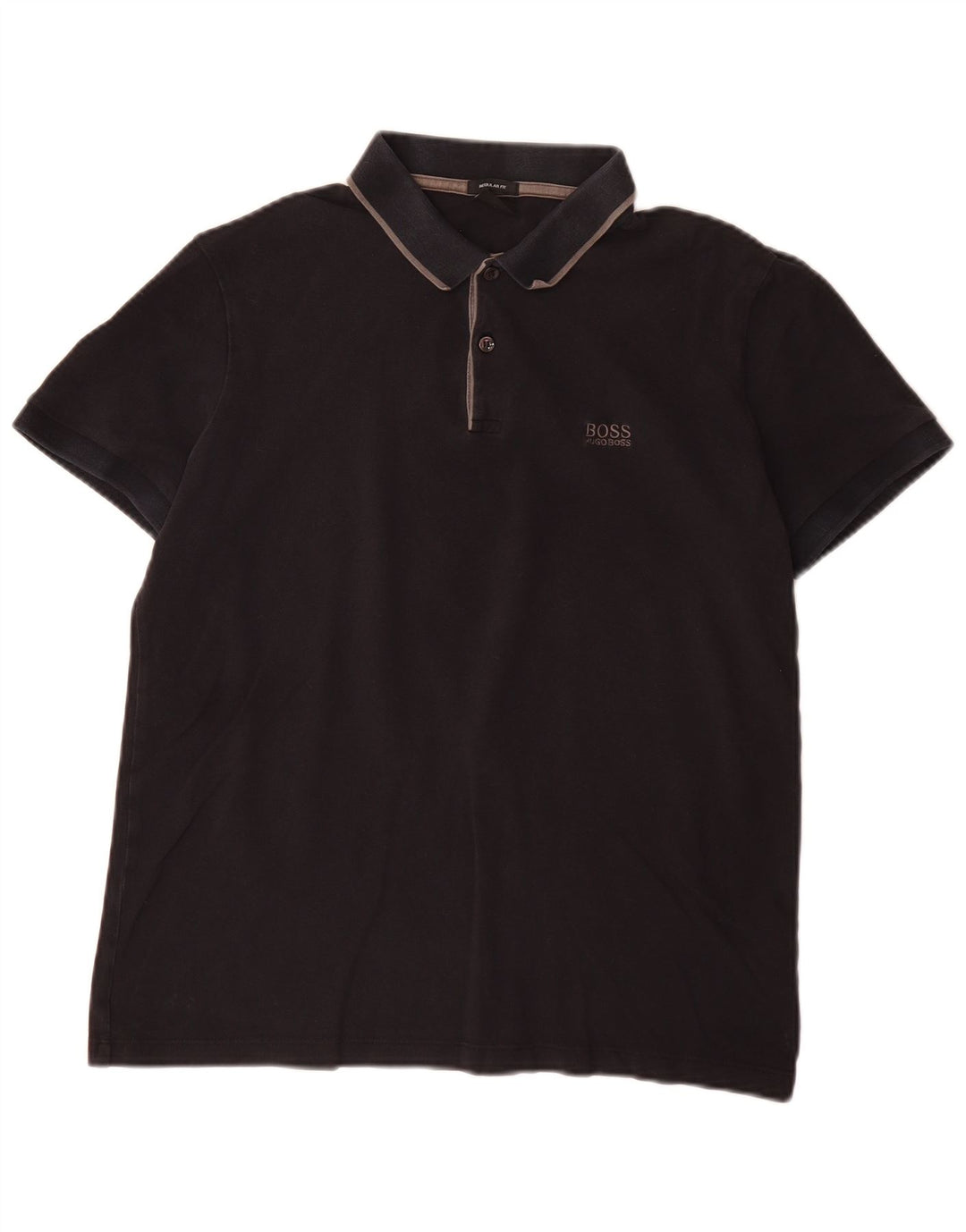 Polo da uomo Hugo Boss in cotone nero medio
