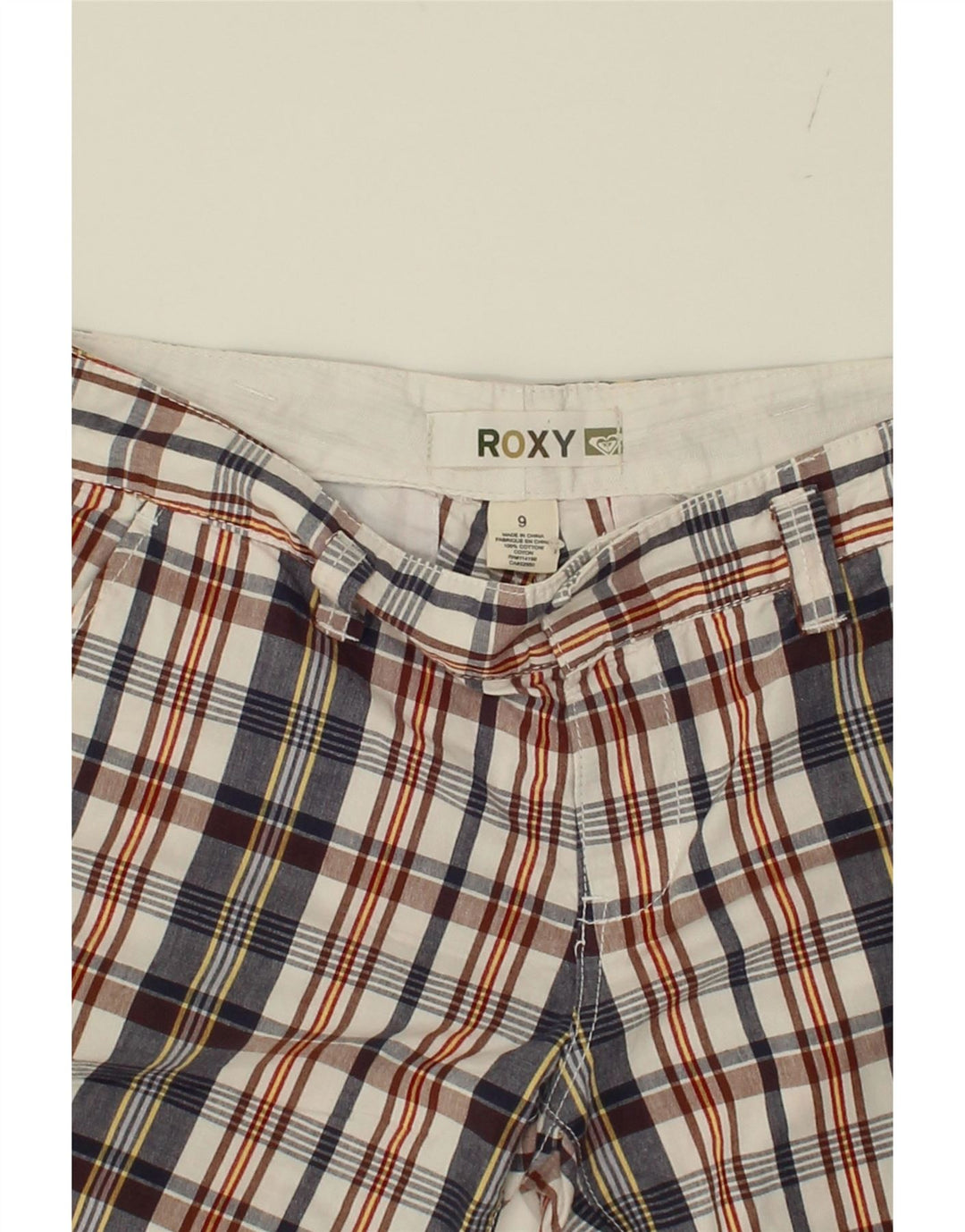 ROXY Womens Chino Shorts US 9 Large W33  Multicoloured Check Cotton Vintage Roxy and Second-Hand Roxy from Messina Hembry 