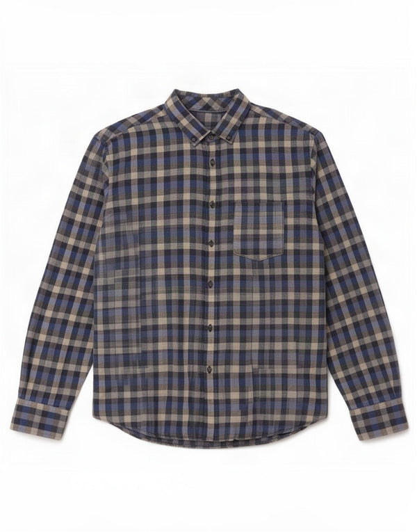 Camicia da uomo in flanella Marks & Spencer XL in cotone a quadri blu navy